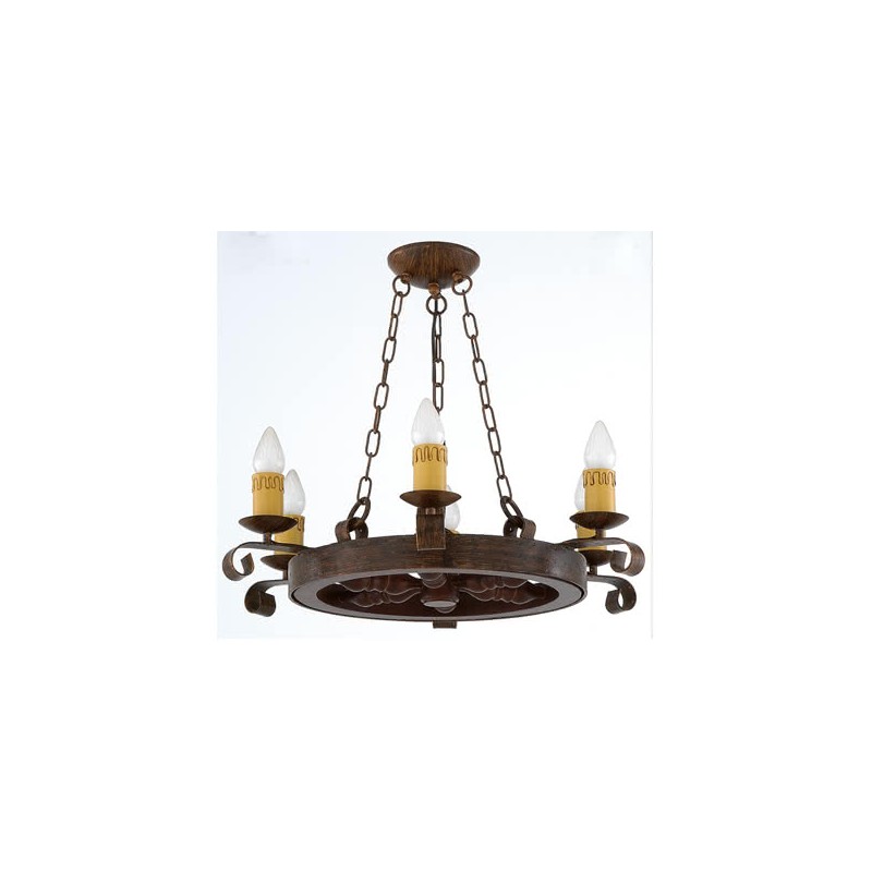 Lámpara Rueda 5 x E27 Fabrilamp